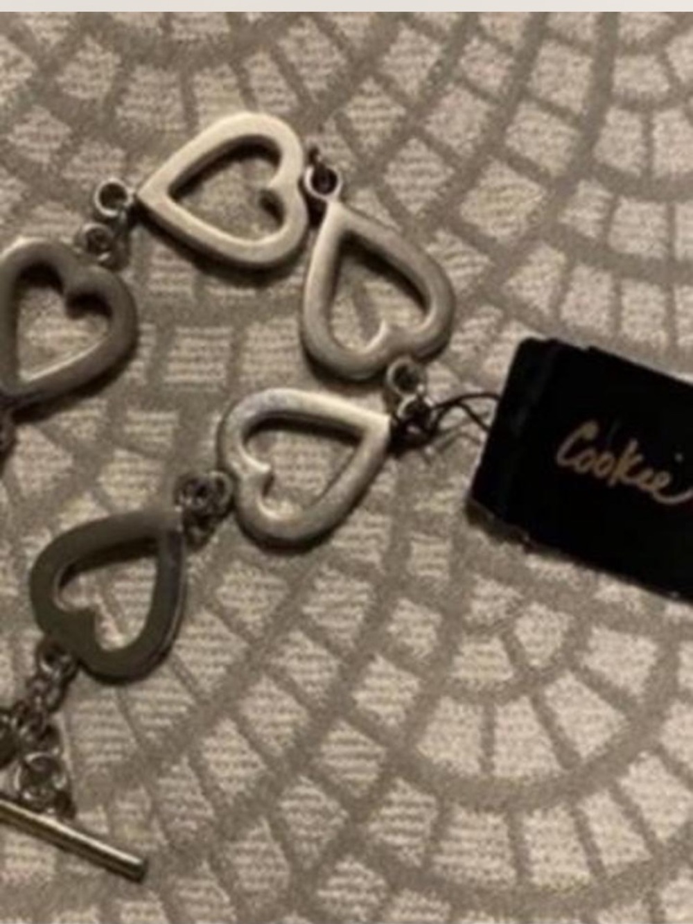 Cookie Lee Silver Heart Link Bracelet